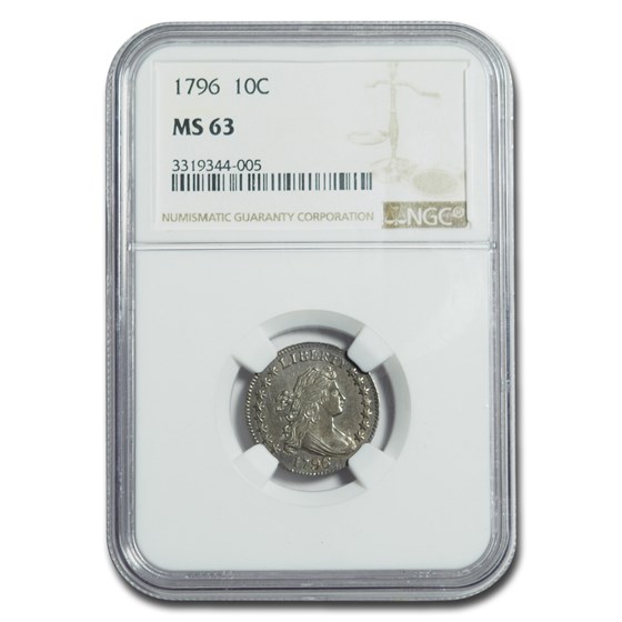 1796 Draped Bust Dime MS-63 NGC 1796 Draped Bust Dime MS-63 NGC